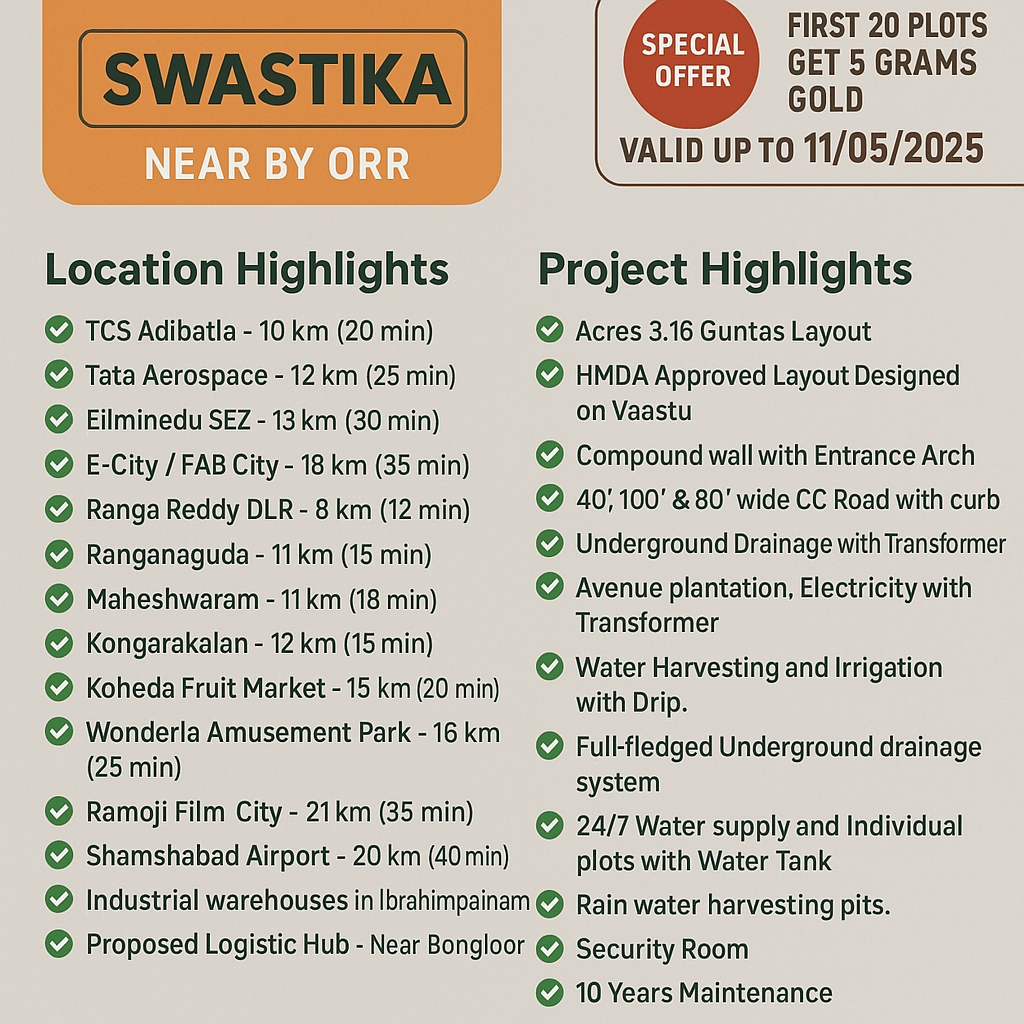 Open Plots in Ranga Reddy District, Kadthal for sale