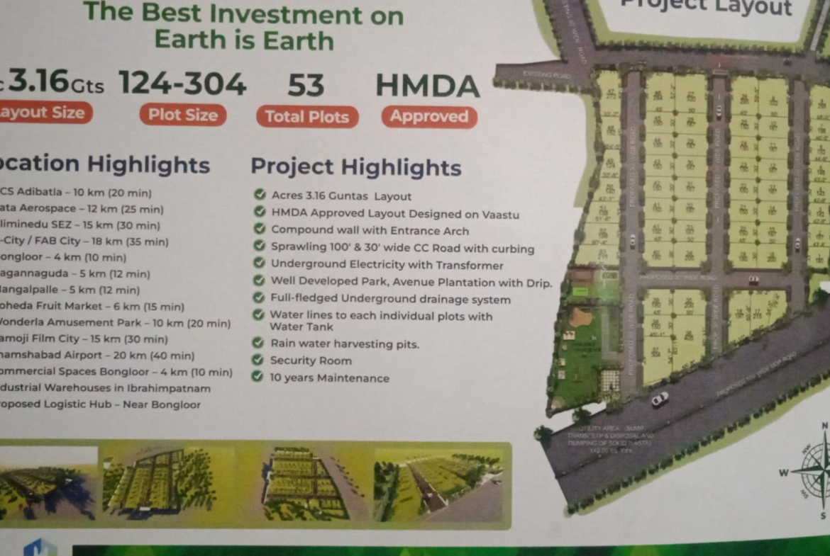 Open Plots in Ranga Reddy District, Kadthal for sale